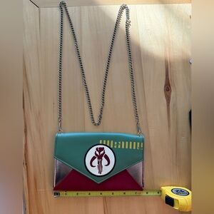 STAR WARS BOBAFETT WRISTLET SHOULDER PURSE BOBA FETT BOUNTY HUNTER RED YELLOW